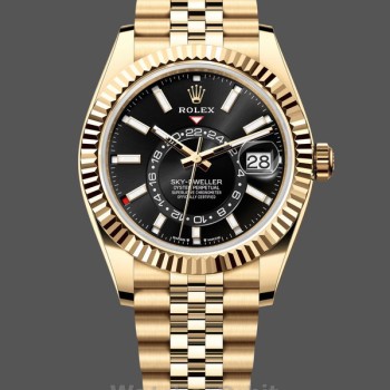 Men's Rolex Sky‑Dweller 42-m336938 0005, 42mm, 18K Yellow Gold, Black Dial Black Dial