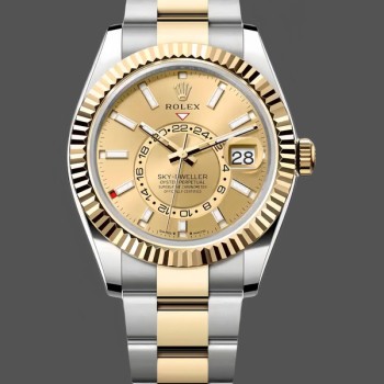 Men's Rolex Sky‑Dweller-336933 0001, 42mm, Yellow Gold, Champagne Dial Champagne Dial