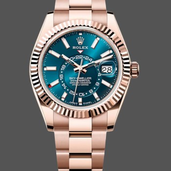 Men's Rolex Sky‑Dweller-m336935 0001, 42mm, 18K Everose Gold, Blue-green