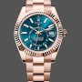 Men's Rolex Sky‑Dweller-m336935 0001, 42mm, 18K Everose Gold, Blue-green