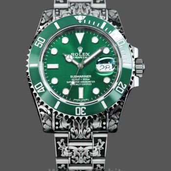 Men's Huckleberry Custom Rolex Submariner-Green, Custom Edition Green