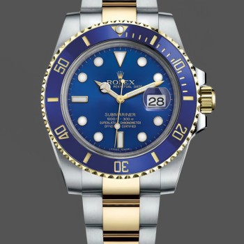 Men's Rolex Submariner Date 40mm Men's-116613LB-Two Tone-Blue Dial Blue