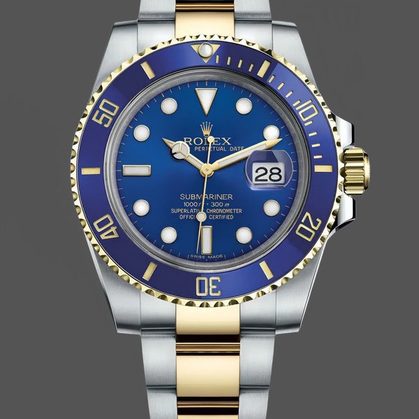 Mens Rolex Submariner Date 40mm Mens-116613LB-Two Tone-Blue Dial Blue Replica Image
