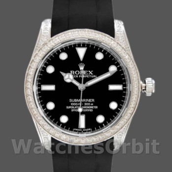 Men's Rolex Submariner 40mm Men's-116610-Black Dial-Rubber Strap Black