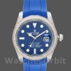 Mens Rolex Submariner 40mm Mens-116610-Blue Dial-Blue Rubber Strap Blue Replica Image