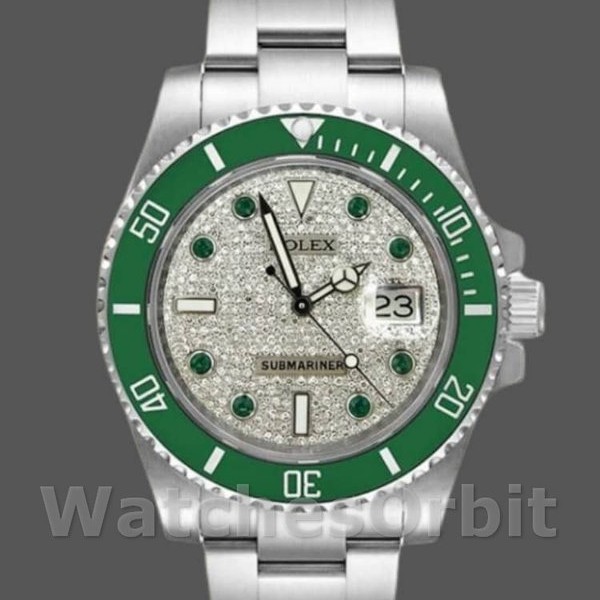 Mens Rolex Submariner 40mm Mens-116610-Diamond Paved Dial-Automatic Diamond Paved Replica Image