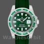 Men's Rolex Submariner 40mm Men's-116610-Green Dial-Rubber Strap Green