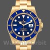 Mens Rolex Submariner 40mm Mens-116618-Yellow Gold-Blue Dial Blue Replica Image