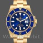 Men's Rolex Submariner 40mm Men's-116618-Yellow Gold-Blue Dial Blue