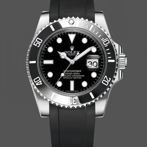 Mens Rolex Submariner 41mm Mens-126610LN-Black Rubber Strap-Black Dial Black Replica Image