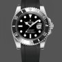 Men's Rolex Submariner 41mm Men's-126610LN-Black Rubber Strap-Black Dial Black