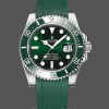Mens Rolex Submariner 41mm Mens-126610LV-Green Rubber Strap-Black Dial Black Replica Image
