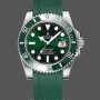 Men's Rolex Submariner 41mm Men's-126610LV-Green Rubber Strap-Black Dial Black