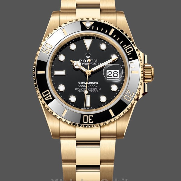 Mens Rolex Submariner 41mm Mens-126618LN-Yellow Gold-Black Dial Black Replica Image