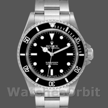Men's Rolex Submariner 40mm Men's-14060-Stainless Steel Case-Black Dial Black