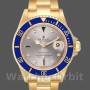Men's Rolex Submariner 40mm Men's-16618-Serti Dial-Blue Bezel Serti