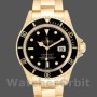 Men's Rolex Submariner 40mm Men's-16618-Yellow Gold-Black Dial Black