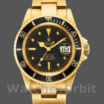 Men's Rolex Submariner 40mm Men's-1680/8-Black Dial-Yellow Gold Black