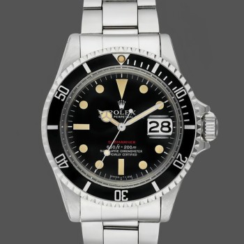 Men's Rolex Submariner 40mm Men's-1680-Stainless Steel Case-Black Dial Black