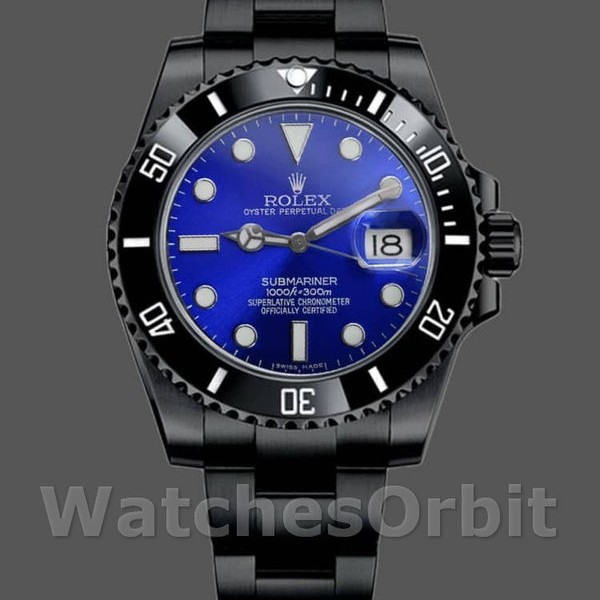 Mens Rolex Submariner Date 40mm Mens-116610LN-Blue Dial-Black PVD/DLC Stainless Steel Blue Replica Image