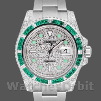 Men's Rolex Submariner Date 40mm Men's-116610LN-Custom Diamond-Stainless Steel Diamond Paved