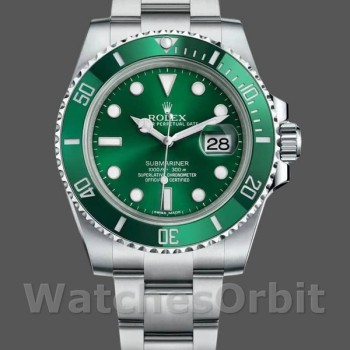 Men's Rolex Submariner Date 40mm Men's-116610LV-Stainless Steel-Oyster-Green Dial Green