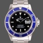 Men's Rolex Submariner 40mm Men's-16610-Blue Ceramic-Black Dial Black