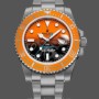 Men's Rolex Submariner DIW Persimmon Orange with Black Ceramic Dial and Orange Bezel Orange / Black
