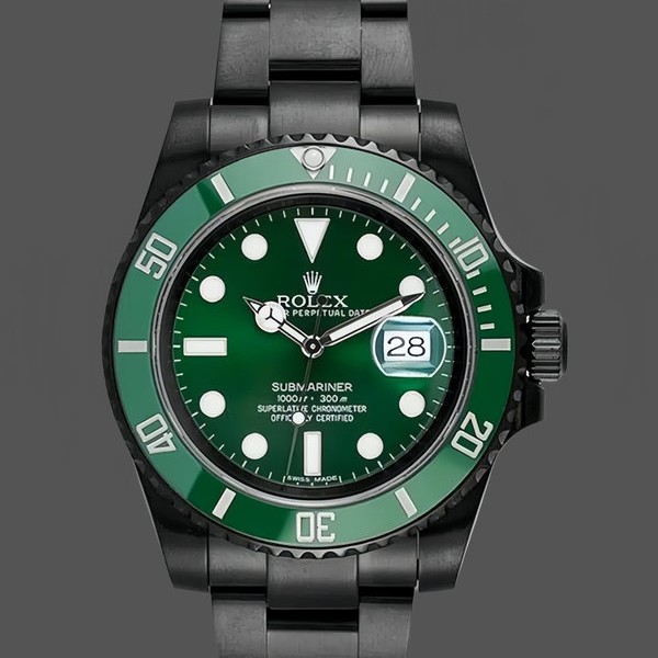 Mens Rolex Submariner Hulk-116610LV, Green Dial, Men’s Black Replica Watch Image
