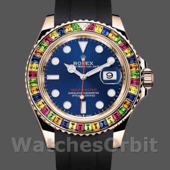 Men's Rolex Yacht‑Master-116695, 40mm, Black Rubber Strap, Blue Dial, Men’s Blue