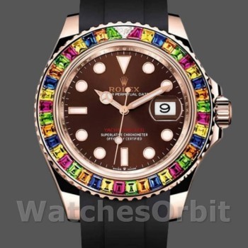 Men's Rolex Yacht‑Master-116695, 40mm, Black Rubber Strap, Brown Dial, Men’s Brown
