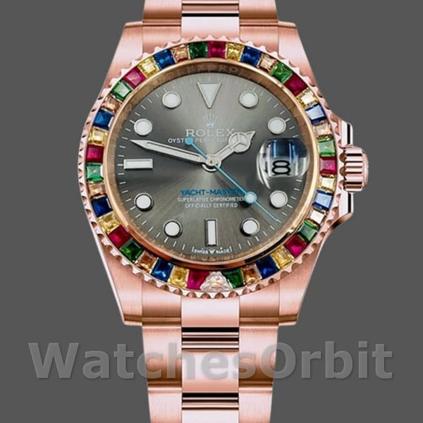 Mens Rolex Yacht‑Master-116695, 40mm, Everose Gold, Grey Dial, Men’s Grey Replica Watch Image