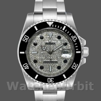 Men's Rolex Yacht‑Master-116695, 40mm, Stainless Steel, Diamond‑Paved Dial, Men’s Diamond Paved