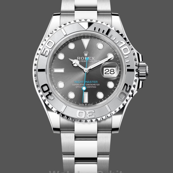 Mens Rolex Yacht‑Master 126622-40mm, Platinum Bezel, Dark Rhodium Grey Dial, Men’s Rhodium Grey Replica Watch Image