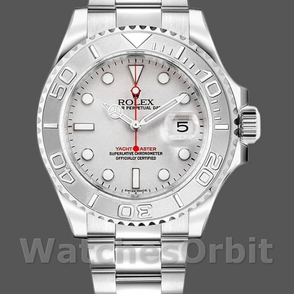 Mens Rolex Yacht-Master 40mm Mens-16622-Silver Dial Silver Replica Image