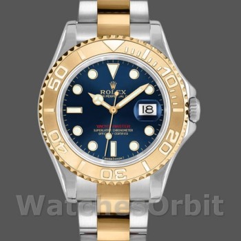 Unisex's Rolex Yacht-Master 35mm Unisex-168623-Steel & Gold-Blue Dial Blue