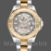 Unisexs Rolex Yacht-Master 35mm Unisex-168623-Steel & Yellow Gold-Platinum Dial Platinum<br /> Replica Image