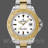 Unisexs Rolex Yacht-Master 35mm Unisex-168623-Steel & Yellow Gold-White Dial White Replica Watch Image