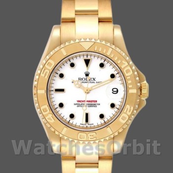 Unisex's Rolex Yacht-Master 35mm Unisex-168628-White Dial-Yellow Gold White