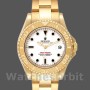 Unisex's Rolex Yacht-Master 35mm Unisex-168628-White Dial-Yellow Gold White