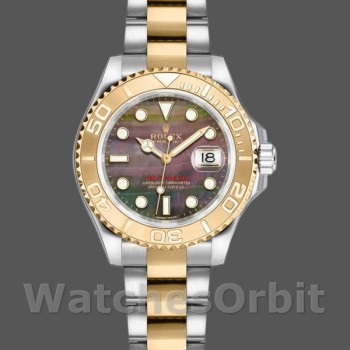 Women's Rolex Yacht-Master 29mm Women's-169623-Steel & Yellow Gold-Black MOP Dial MOP