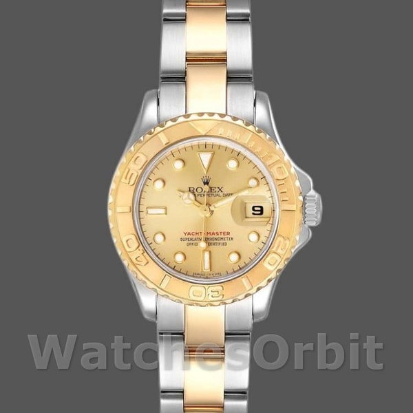 Womens Rolex Yacht-Master 29mm Womens-169623-Steel & Yellow Gold-Champagne Dial Champagne Replica Image