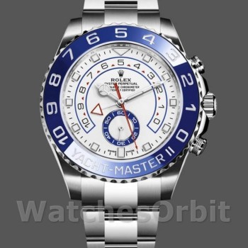 Men's Rolex Yacht‑Master II-116680, 44mm, White Square Dial, Men’s White