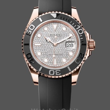 Men's Rolex Yacht‑Master II-126655, 40mm, Rose Gold, Diamond Pave Dial, Men’s Diamond Pave