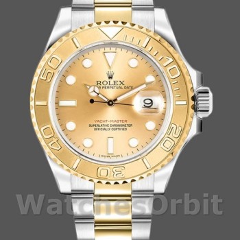 Men's Rolex Yacht-Master 40mm Men's-16623-Steel & Yellow Gold-Champagne Dial Champagne