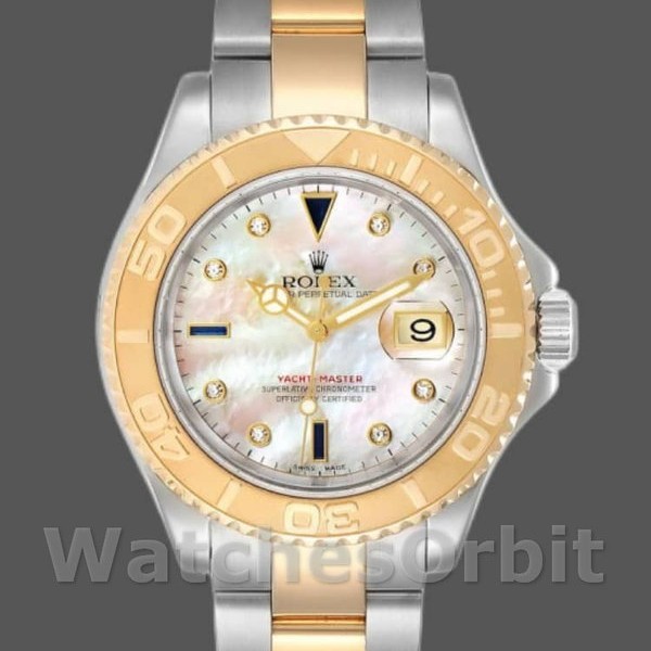 Mens Rolex Yacht-Master 40mm Mens-16623-Steel & Yellow Gold-MOP White Dial MOP Replica Image