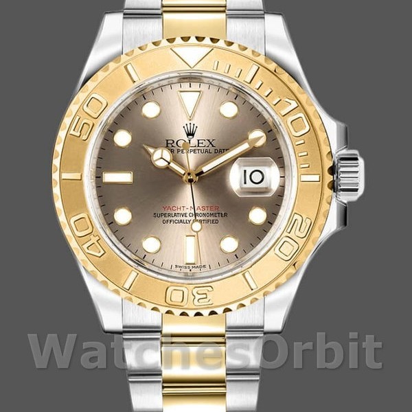 Mens Rolex Yacht-Master 40mm Mens-16623-Steel & Yellow Gold-Rhodium Grey Dial Grey<br /> Replica Watch Image