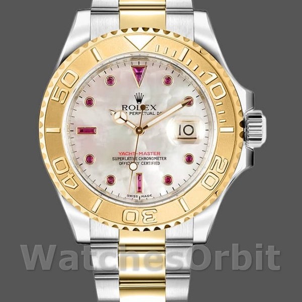 Mens Rolex Yacht-Master 40mm Mens-16623-Steel & Yellow Gold-White MOP Dial MOP Replica Watch Image