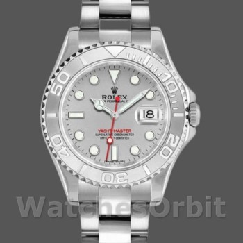 Unisex's Rolex Yachtmaster 35mm Unisex-168622-Platinum-Stainless Steel-Silver Dial Silver