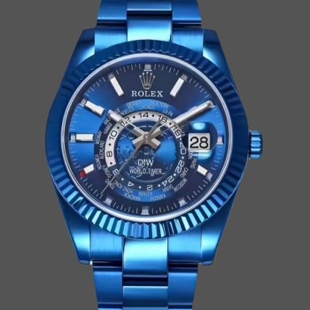 Men's Rolex Sky-Dweller Blue DLC 40MM Stainless Steel Men's Blue Dial
